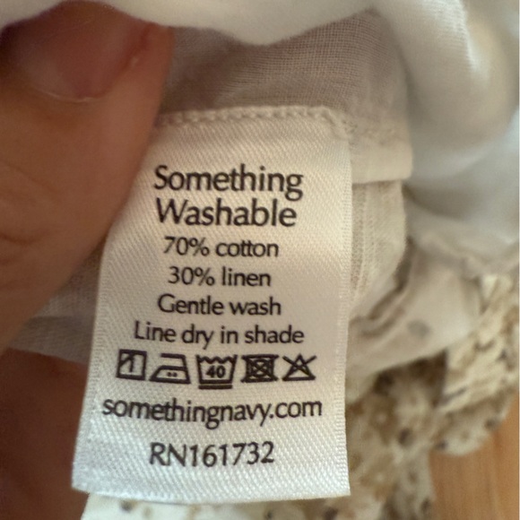 Something‎ Navy linen top pants size XL Lagenlook Earthy Old Money Boho floral - Picture 9 of 15